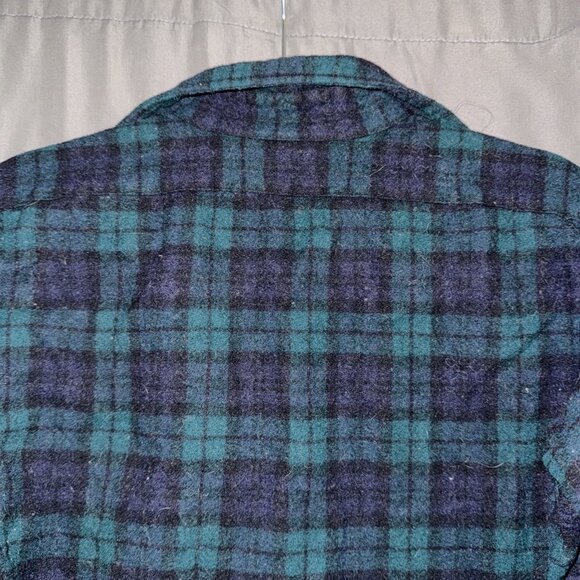 Vintage PENDLETON 100% Virgin Wool Authentic Black Watch Tartan Shirt Mens M - Picture 12 of 13